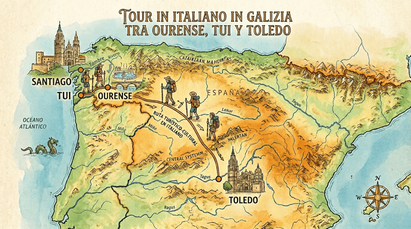 Tour in italiano in Galizia tra Ourense Tui y Toledo